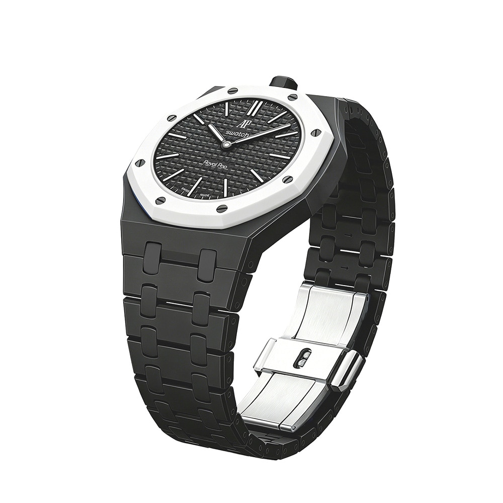 Biokeramiskt Armband och skyddskal till AP x Swatch Royal Pop 12 O'clock - Svart