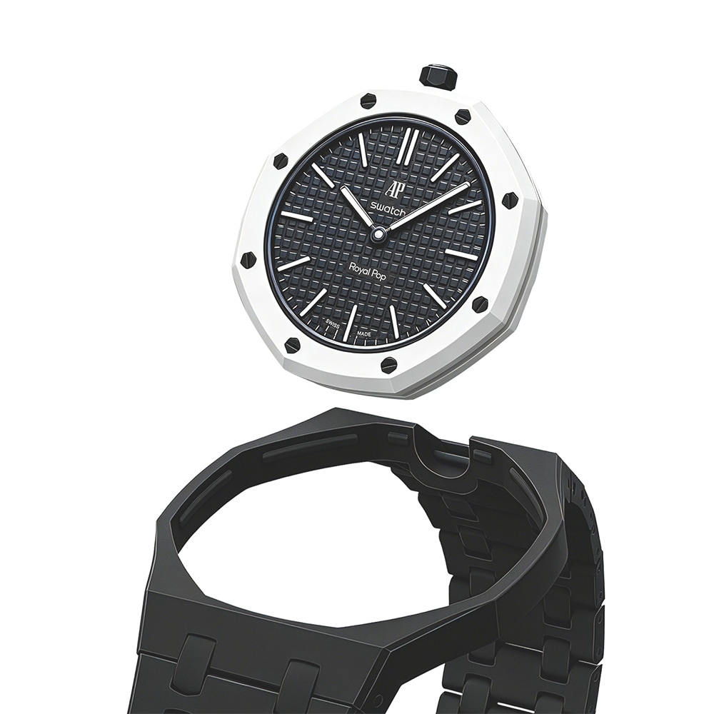 Biokeramiskt Armband och skyddskal till AP x Swatch Royal Pop 12 O'clock - Svart