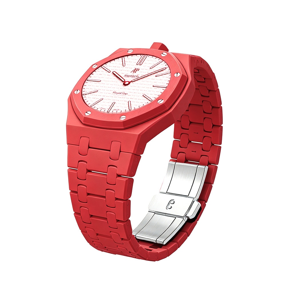 Biokeramiskt Armband och skyddskal till AP x Swatch Royal Pop 12 O'clock - Röd