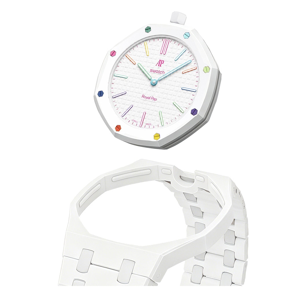 Biokeramiskt Armband och skyddskal till AP x Swatch Royal Pop 12 O'clock - Vit