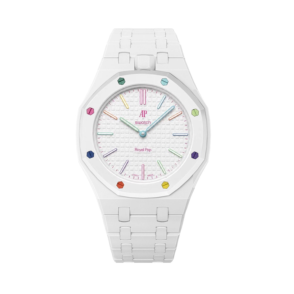Biokeramiskt Armband och skyddskal till AP x Swatch Royal Pop 12 O'clock - Vit