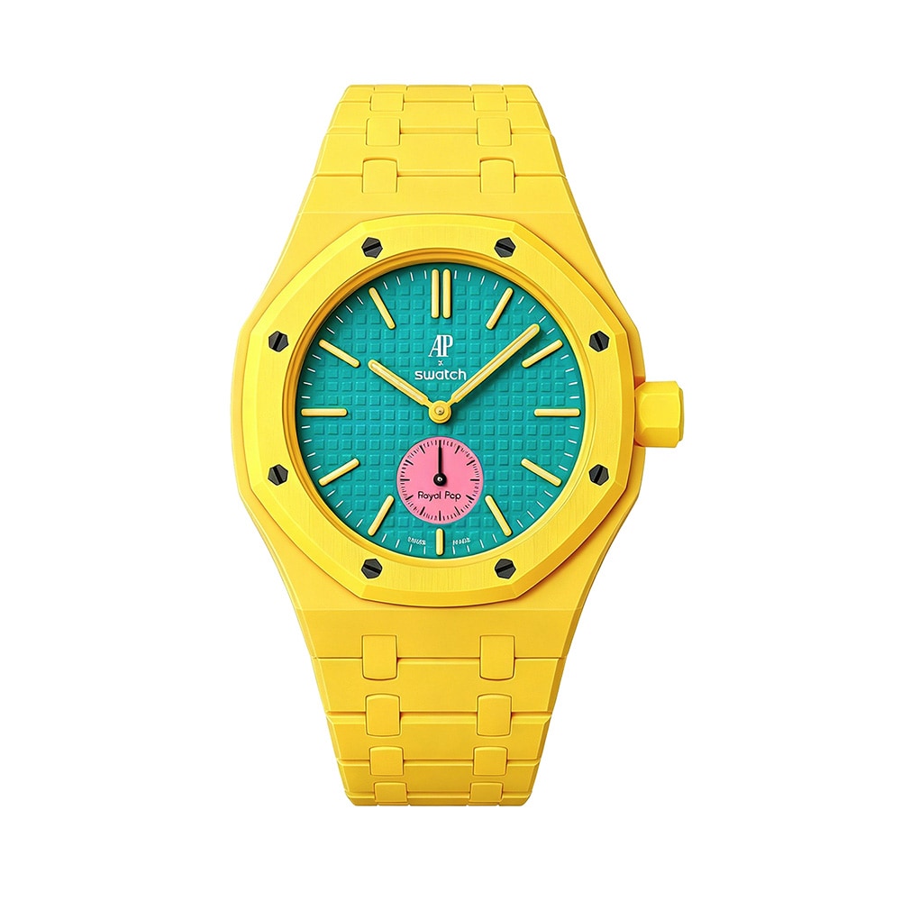 Biokeramiskt Armband och skyddskal till AP x Swatch Royal Pop 3 O'clock - Gul