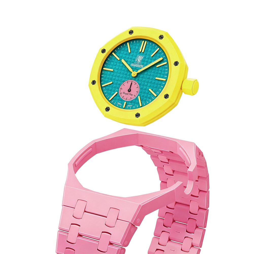 Biokeramiskt Armband och skyddskal till AP x Swatch Royal Pop 3 O'clock - Rosa