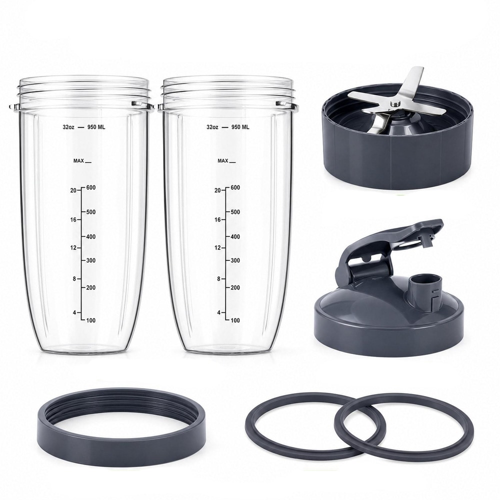 7i1 set till Nutribullet - 2 koppar, lock och krossblad / Ersättningsdelar för Nutribullet