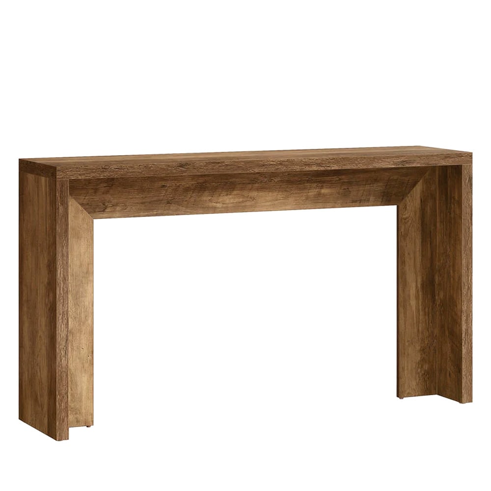 Konsolbord 140 x 30 x 80 cm / smalt avlastningsbord / hallbord / sidobord i rustik brun