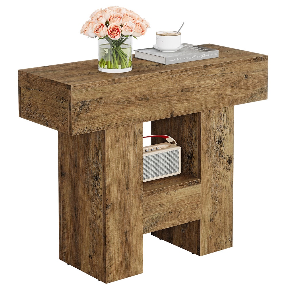 Sidobord 80 x 30 x 65 cm / smalt nattduksbord / avlastningsbord / litet bord med hylla