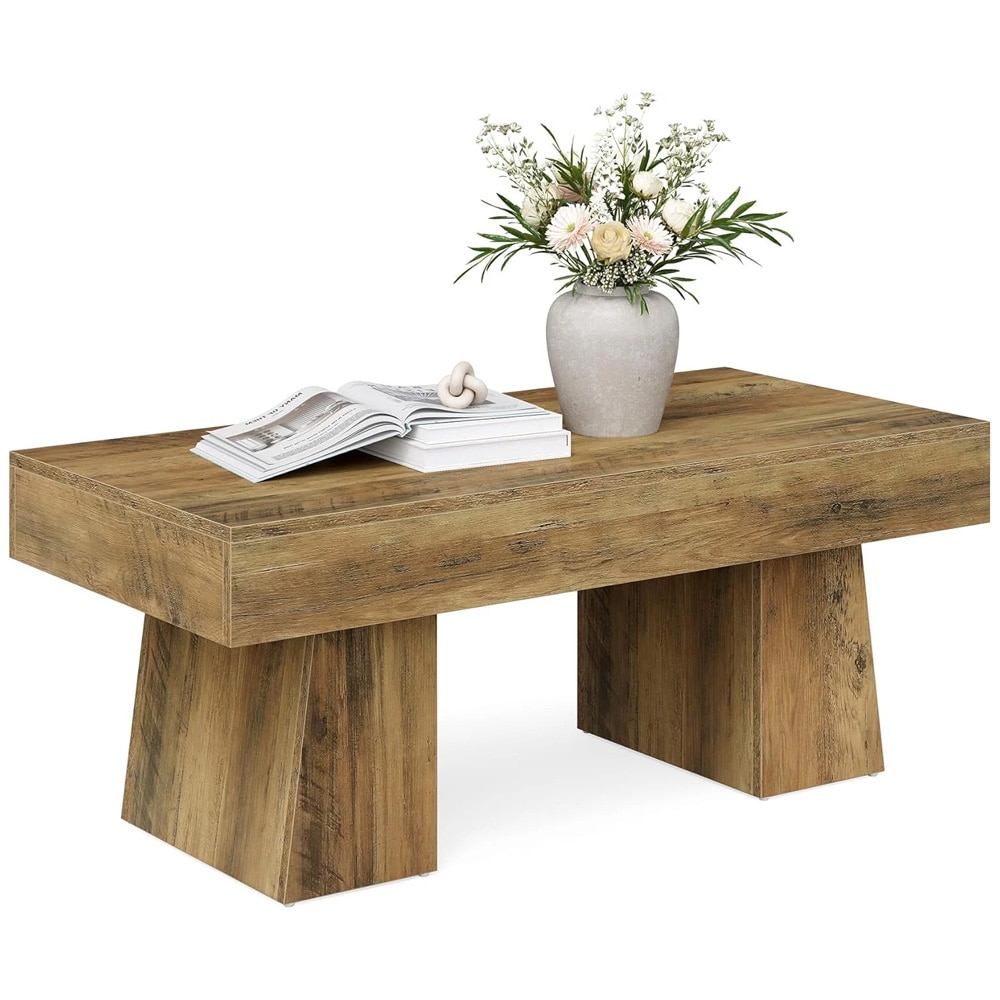 Soffbord 120 x 60 x 50 cm / rektangulärt vardagsrumsbord / brunt bord i lantlig stil