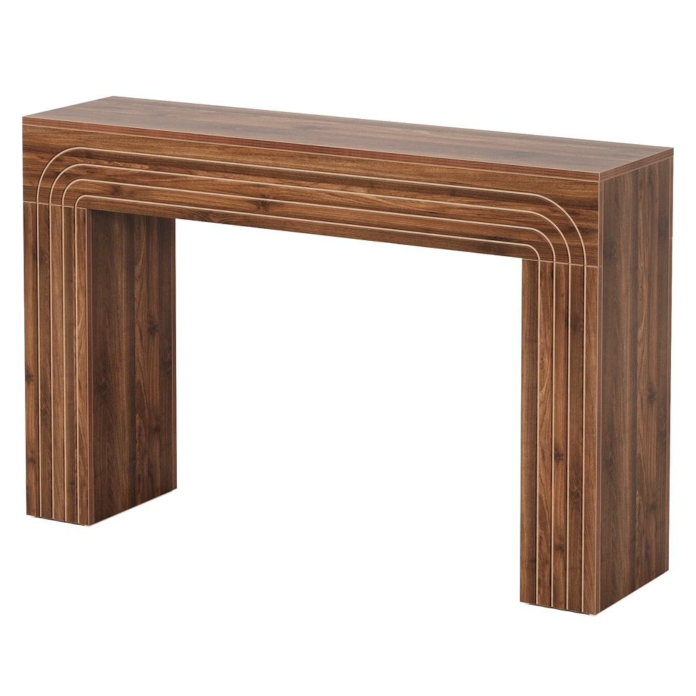 Konsolbord 140 x 34 x 90 cm / smalt hallbord / avlastningsbord i lantlig stil / brunt sidobord