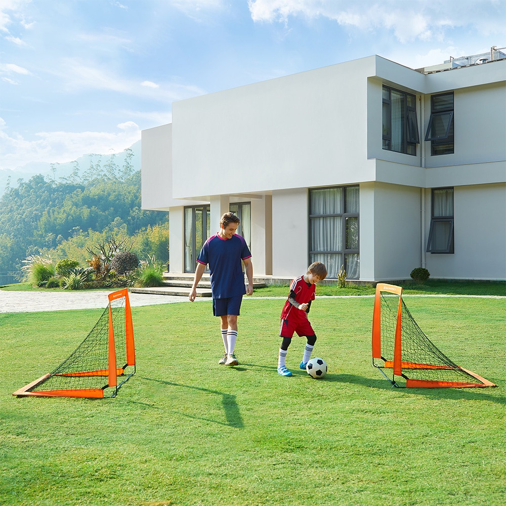 Pop-up fotbollsmål 2-pack för barn - Orange / hopfällbara fotbollsmål