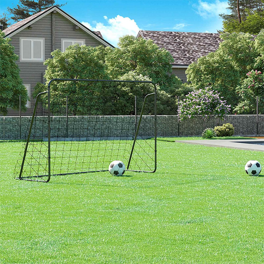 Fotbollsmål 300 x 205 cm med nät - svart / fotbollsmål för barn med nät