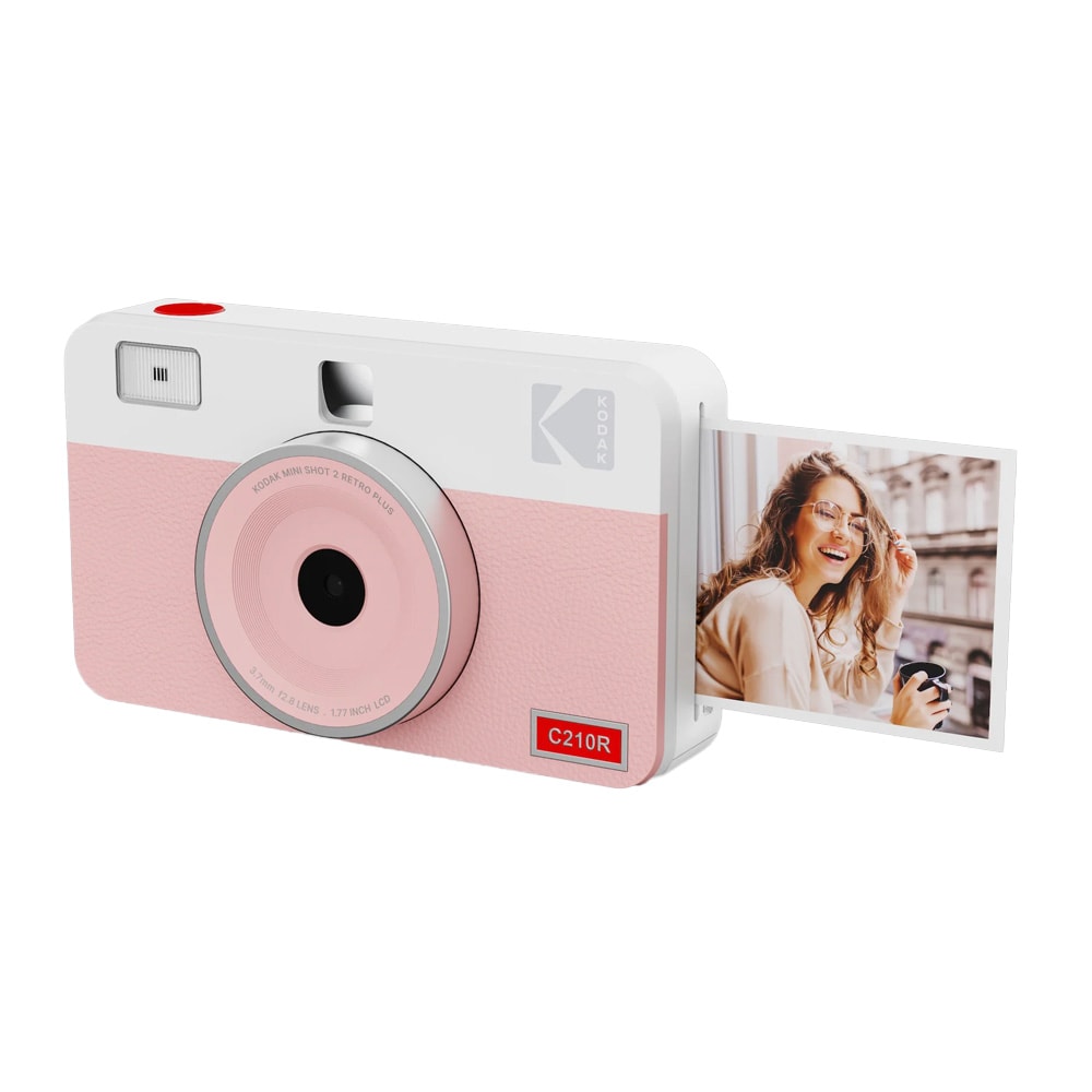 Kodak Mini Shot 2 Retro instantkamera rosa / fotoprinter med Bluetooth / 2-i-1 kamera och fotoskrivare 5,3 x 8,6 cm