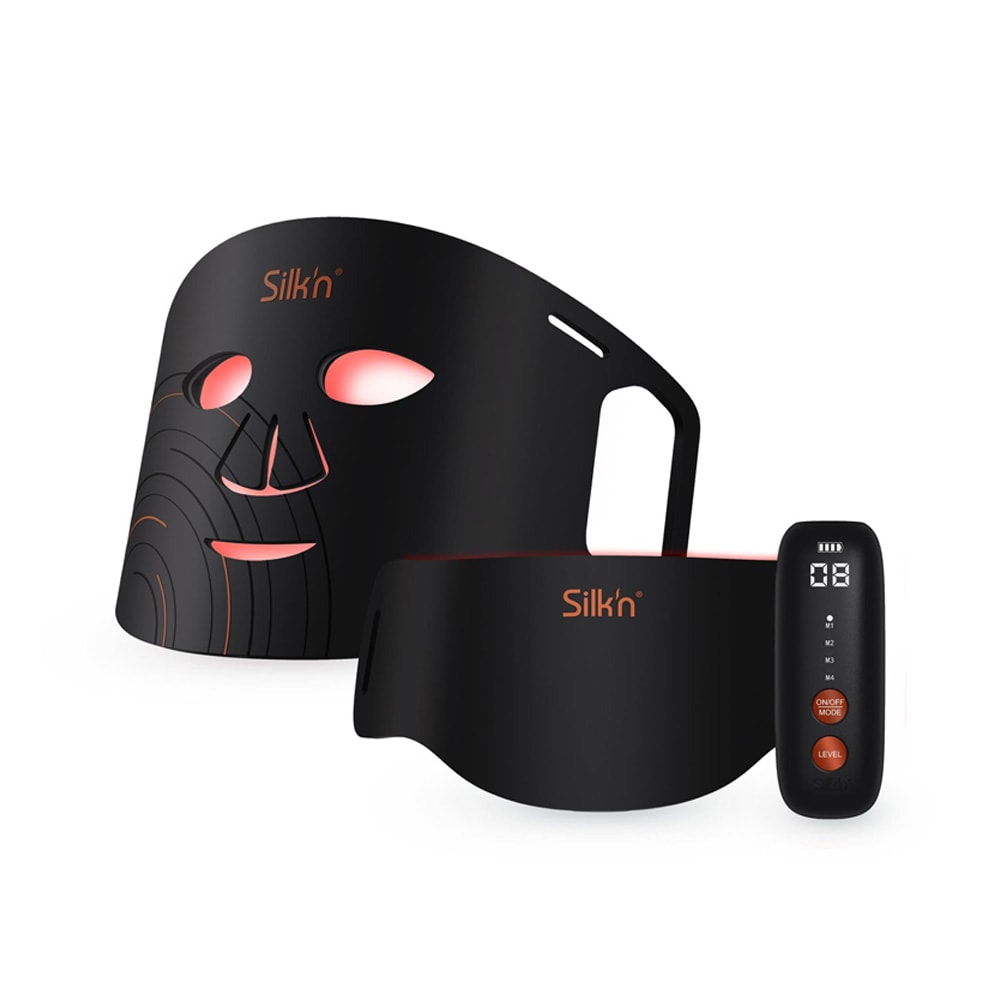 Silk’n Facial Dual LED ansiktsmask / LED-mask för ansikte och hals / anti-age ljusbehandling hemma