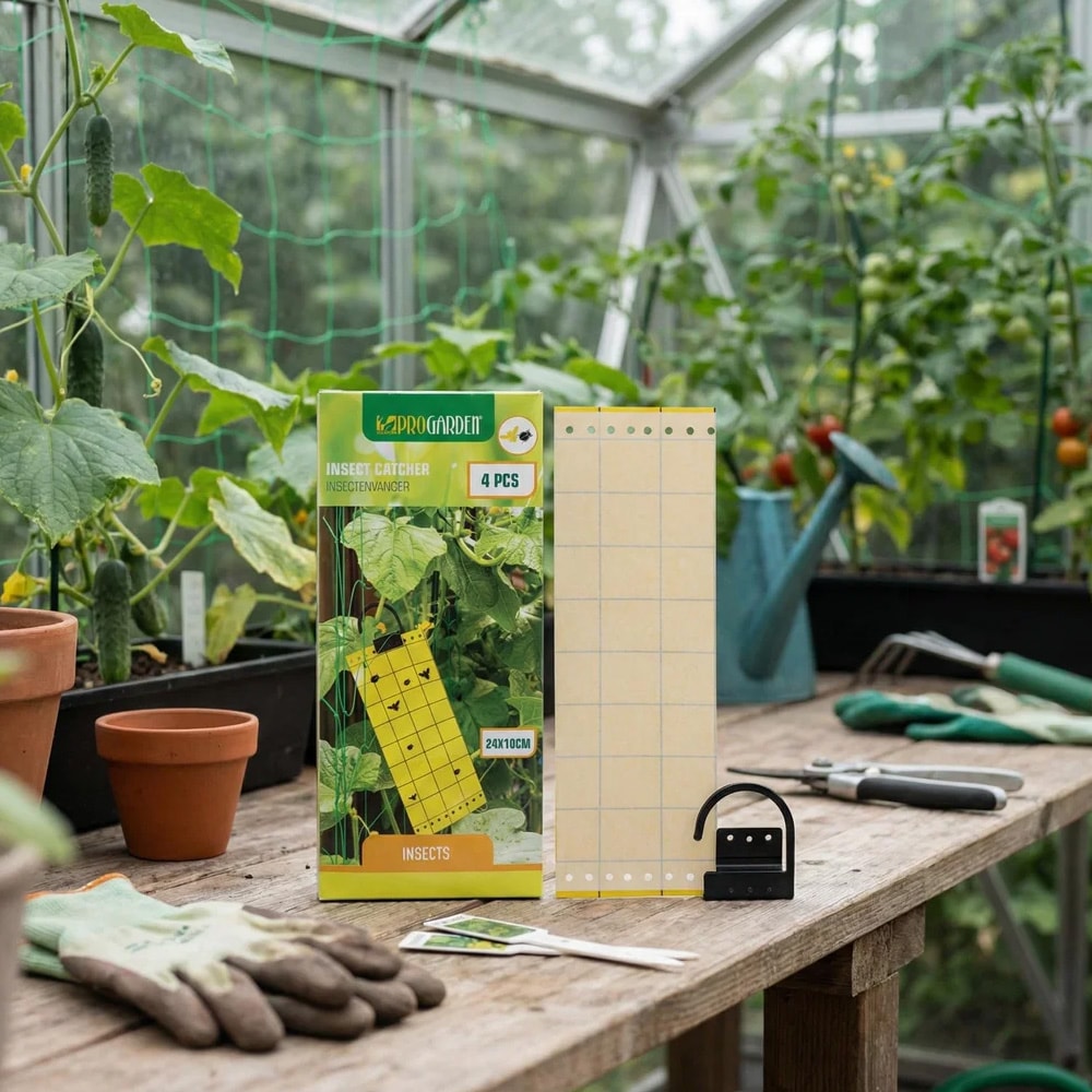 Flug- & insektsfälla 4-pack / hängande klisterfälla för flugor / limfälla för insekter
