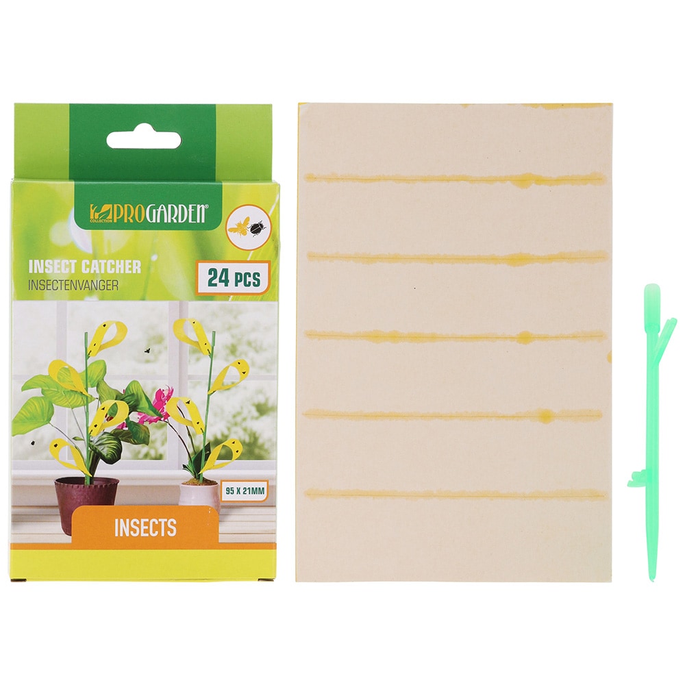 Flug- & insektsfälla 24-pack / klisterfälla för flugor / limfälla för insekter