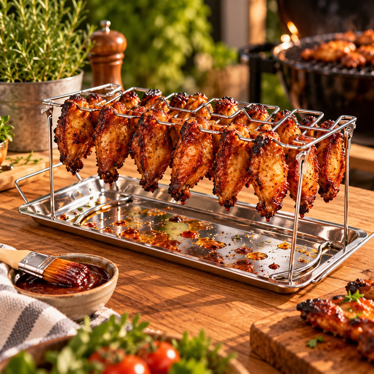 Ställ för kycklingben / kycklingvingehållare för grill / kycklingvingeställ för ugn
