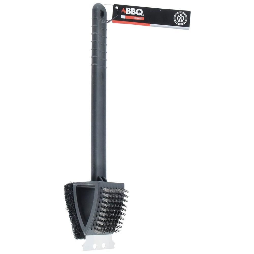 3-i-1 grillborste 37 cm / grillrengöringsborste / BBQ-borste för grill