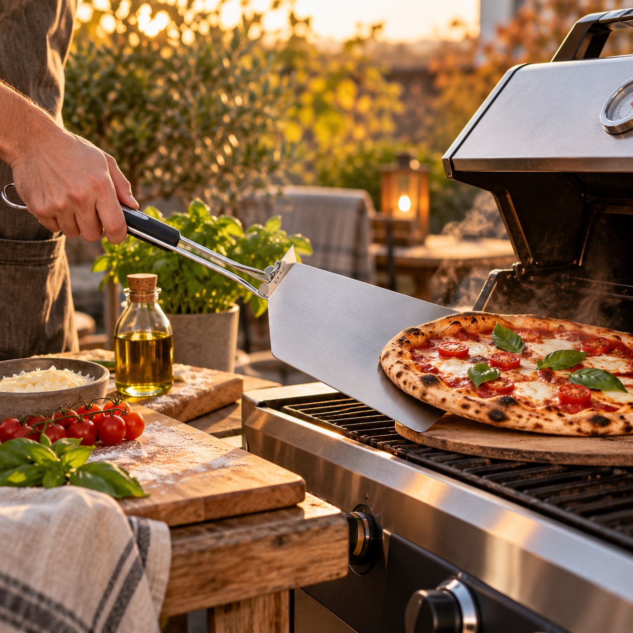 Vikbar pizzaspade / pizzaspade 55 cm / BBQ-pizzaspade för grill