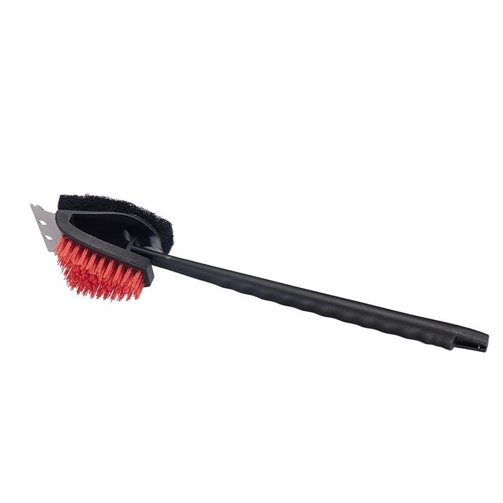 3-i-1 grillborste 45 cm / nylon grillborste med skrapa / grillrengöringsborste