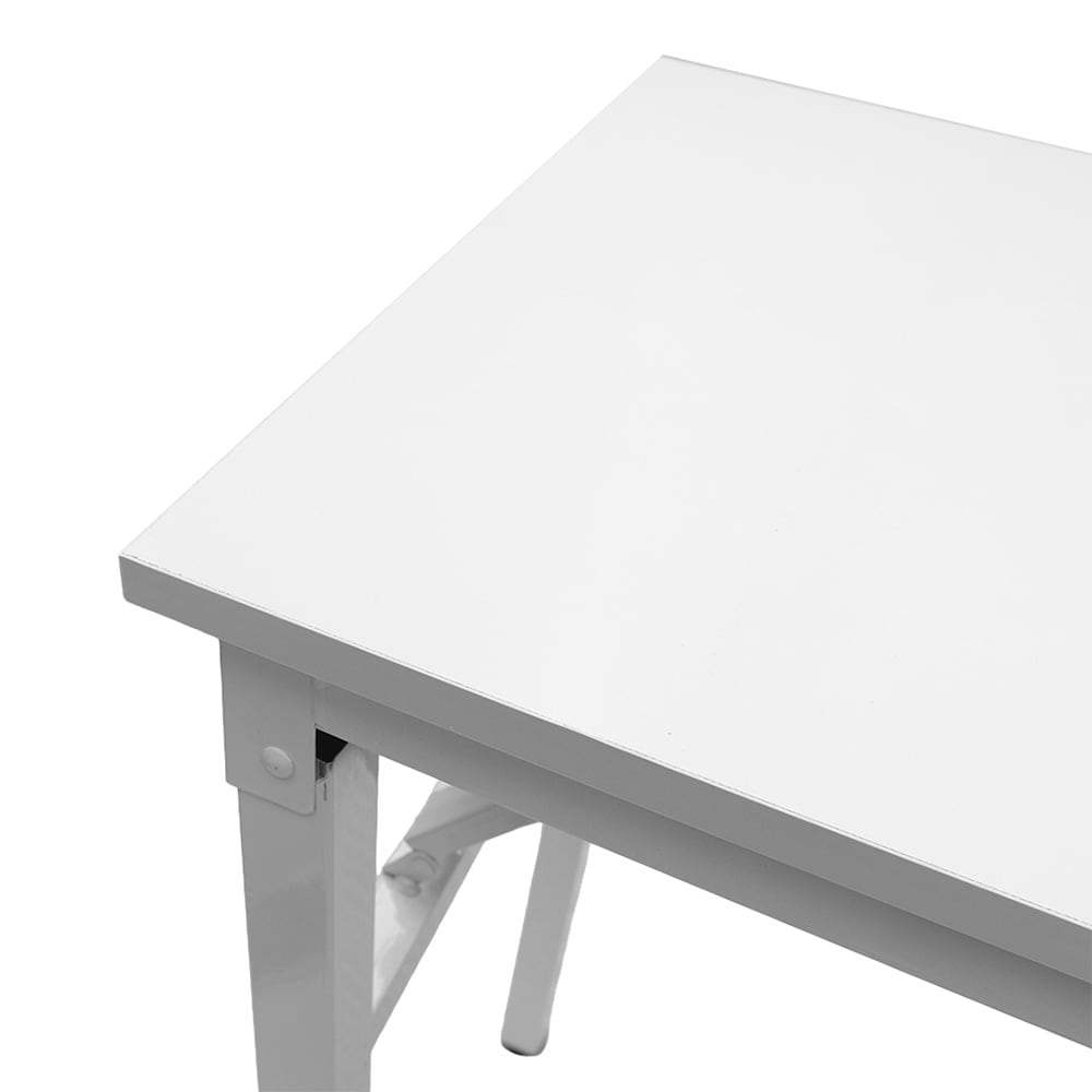 Hopfällbart bord 80×40×75 cm / fällbart skrivbord med stålram / monteringsfritt datorbord – Vit