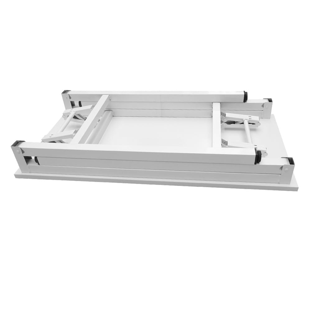 Hopfällbart bord 80×40×75 cm / fällbart skrivbord med stålram / monteringsfritt datorbord – Vit