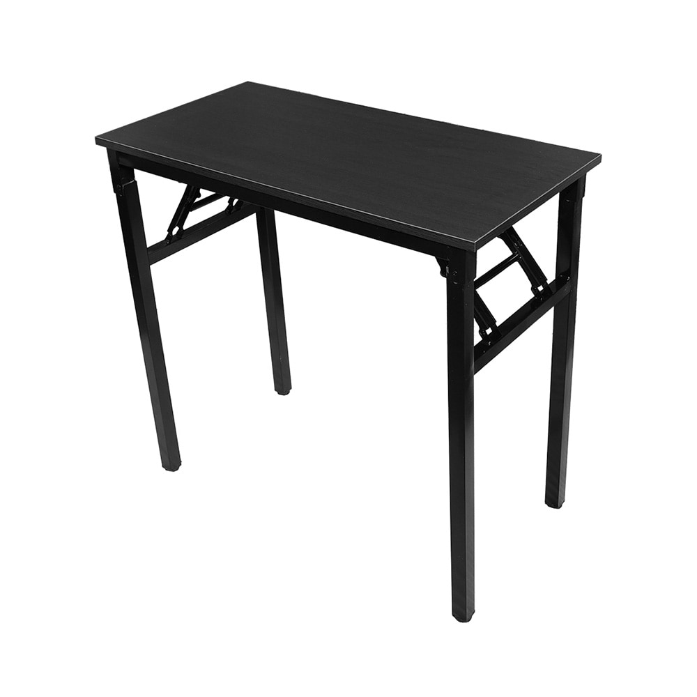 Hopfällbart bord 80×40×75 cm / fällbart skrivbord med stålram / monteringsfritt datorbord – Svart