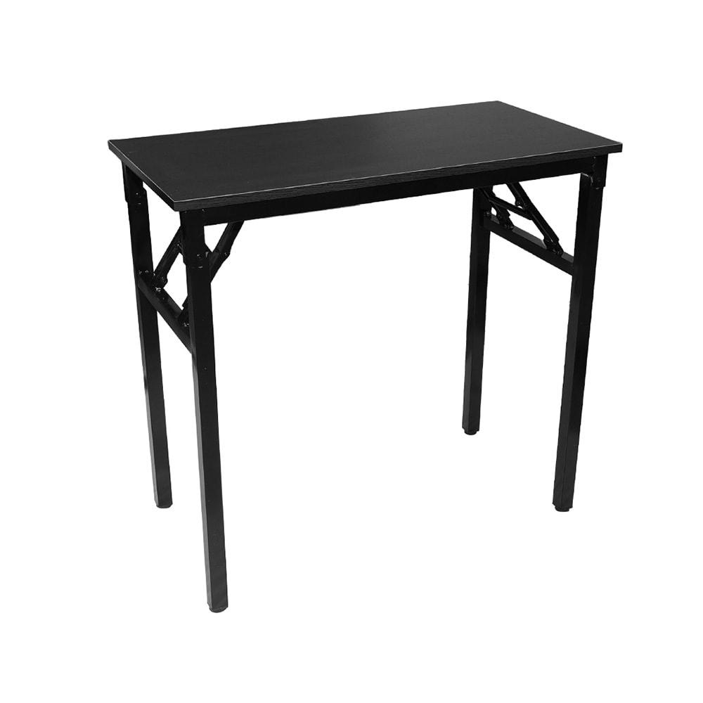 Hopfällbart bord 80×40×75 cm / fällbart skrivbord med stålram / monteringsfritt datorbord – Svart
