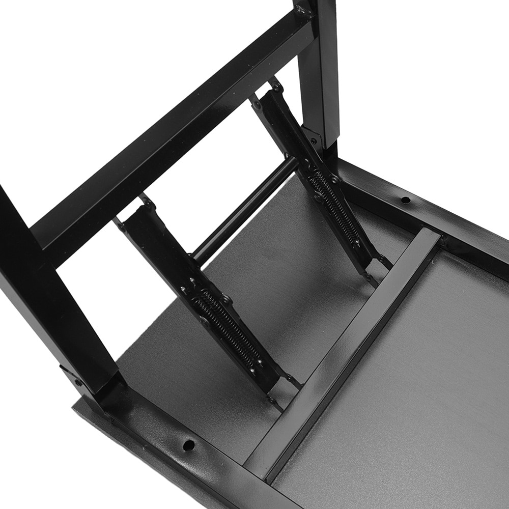Hopfällbart bord 80×40×75 cm / fällbart skrivbord med stålram / monteringsfritt datorbord – Svart