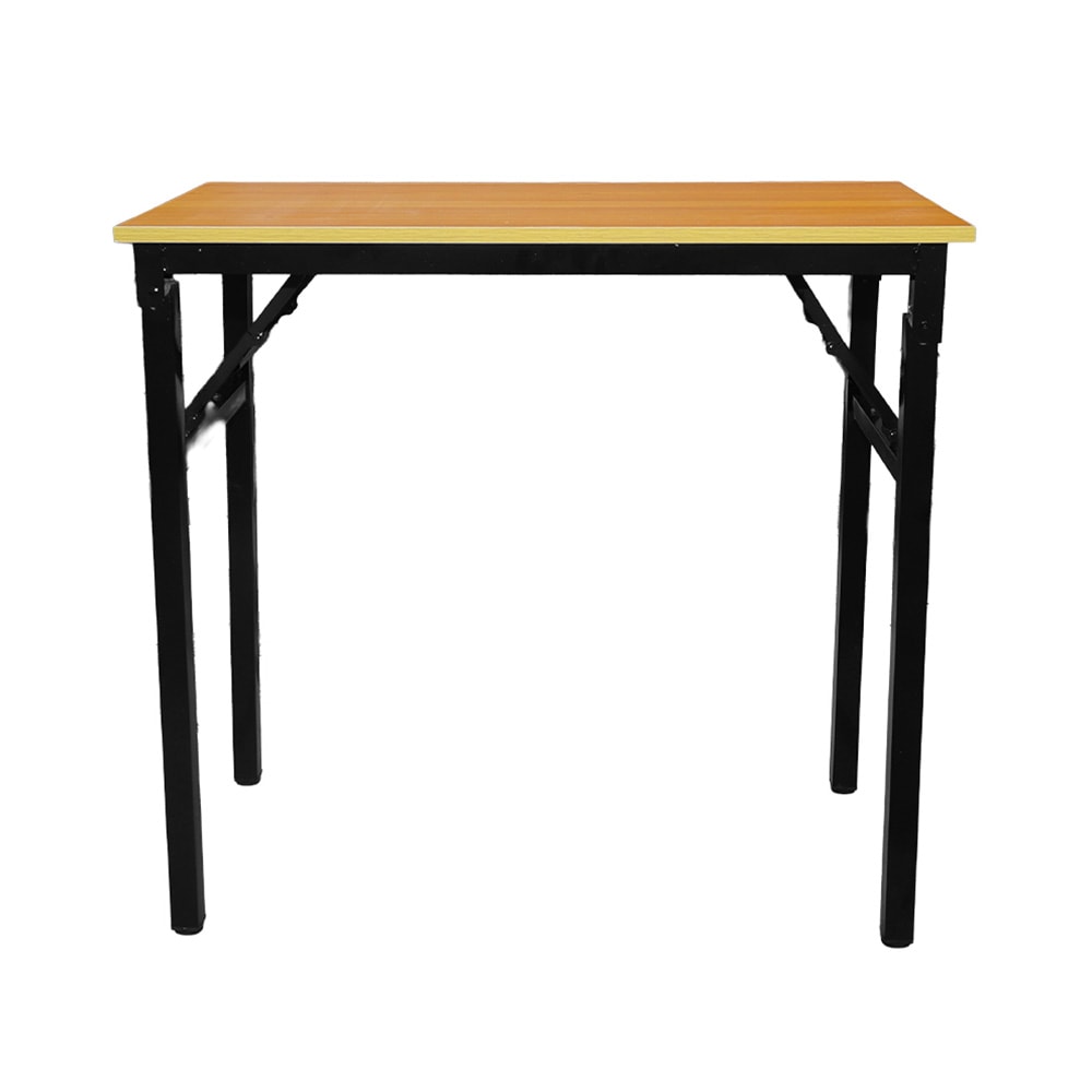 Hopfällbart bord 80×40×75 cm / fällbart skrivbord med stålram / monteringsfritt datorbord – Bambu/svart