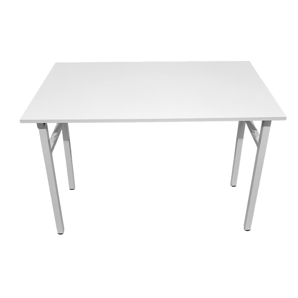 Hopfällbart bord 100×60×75 cm / fällbart skrivbord med stålram / monteringsfritt datorbord – Vit