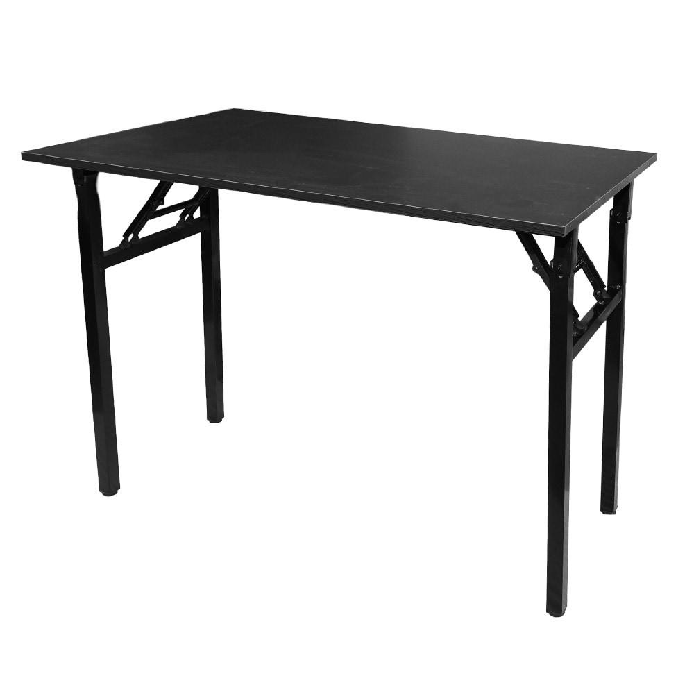 Hopfällbart bord 100×60×75 cm / fällbart skrivbord med stålram / monteringsfritt datorbord – Svart
