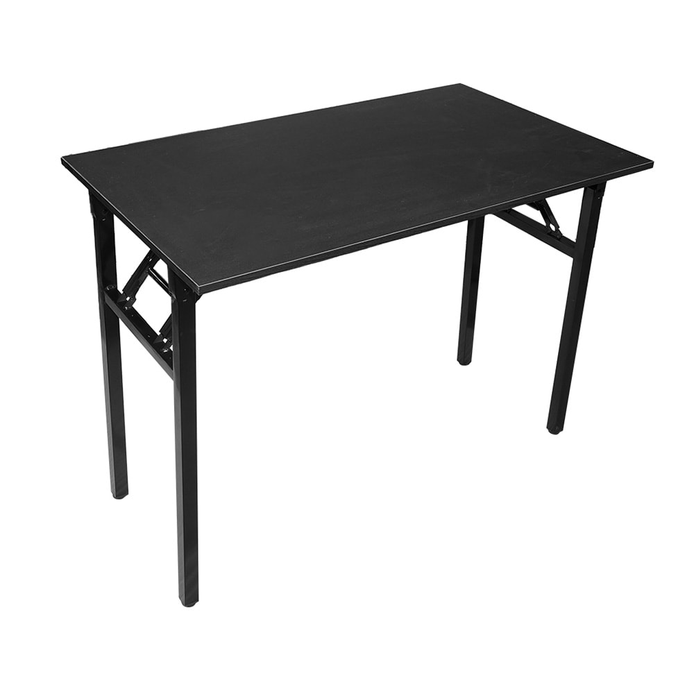Hopfällbart bord 100×60×75 cm / fällbart skrivbord med stålram / monteringsfritt datorbord – Svart
