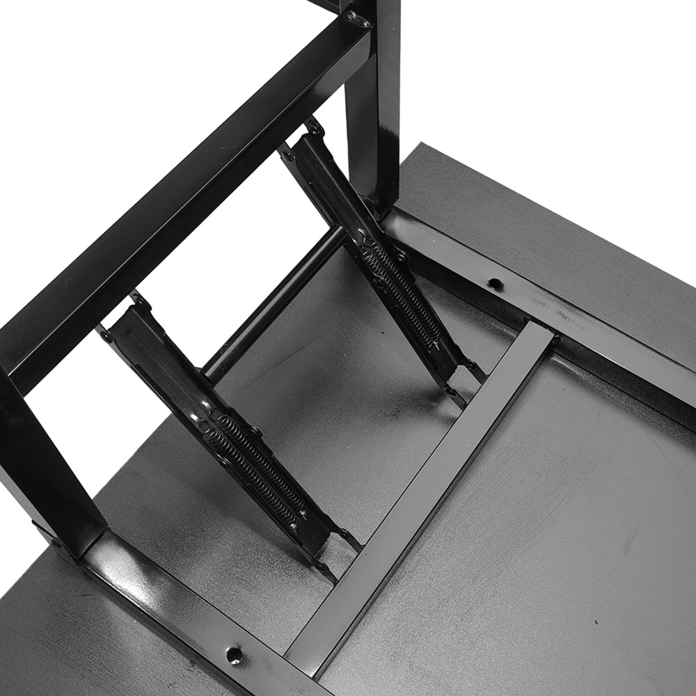 Hopfällbart bord 100×60×75 cm / fällbart skrivbord med stålram / monteringsfritt datorbord – Svart