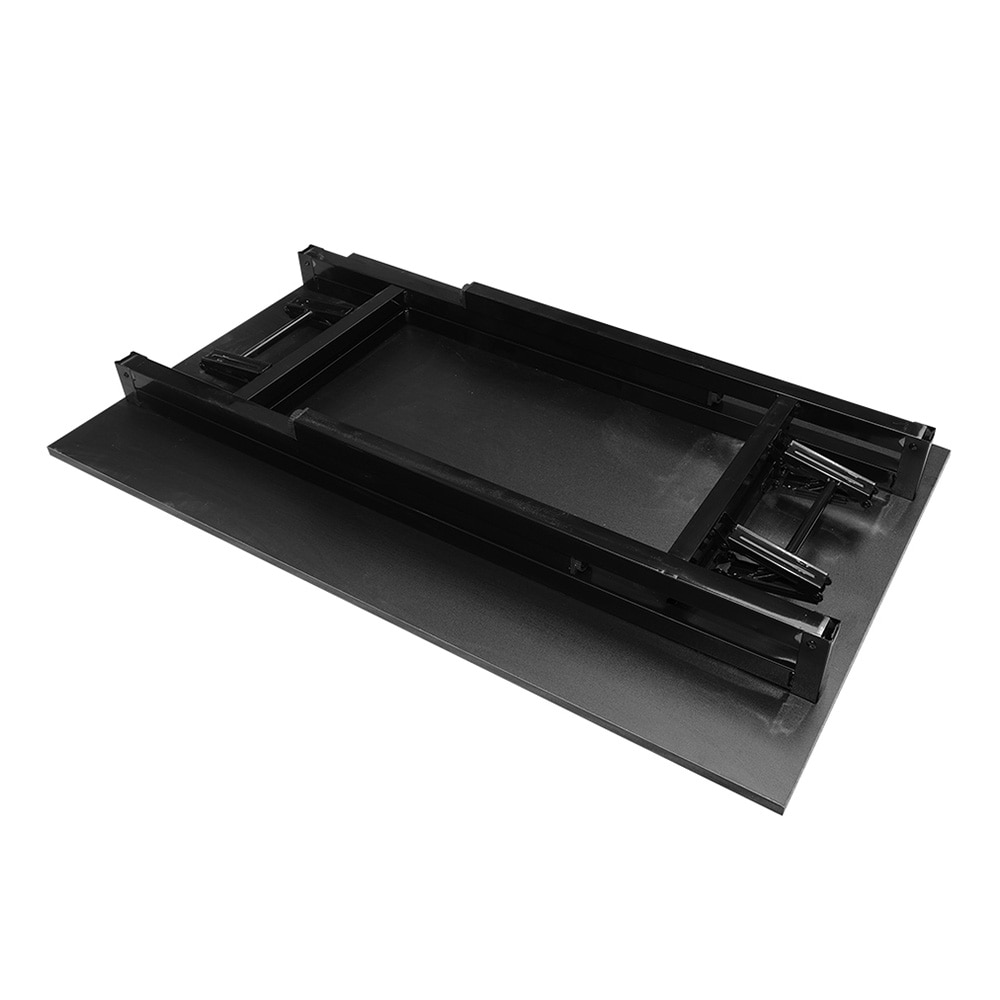 Hopfällbart bord 100×60×75 cm / fällbart skrivbord med stålram / monteringsfritt datorbord – Svart