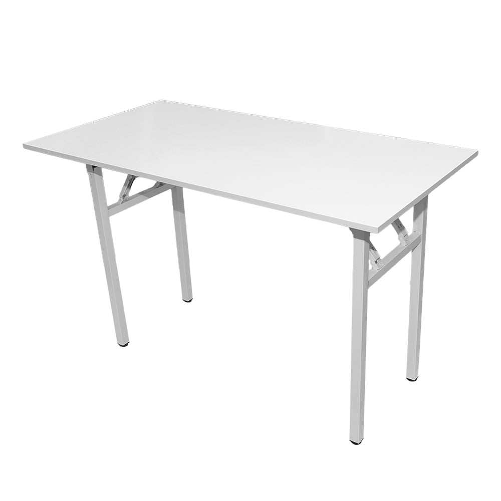 Hopfällbart bord 120×60×75 cm / fällbart skrivbord med stålram / monteringsfritt datorbord – Vit