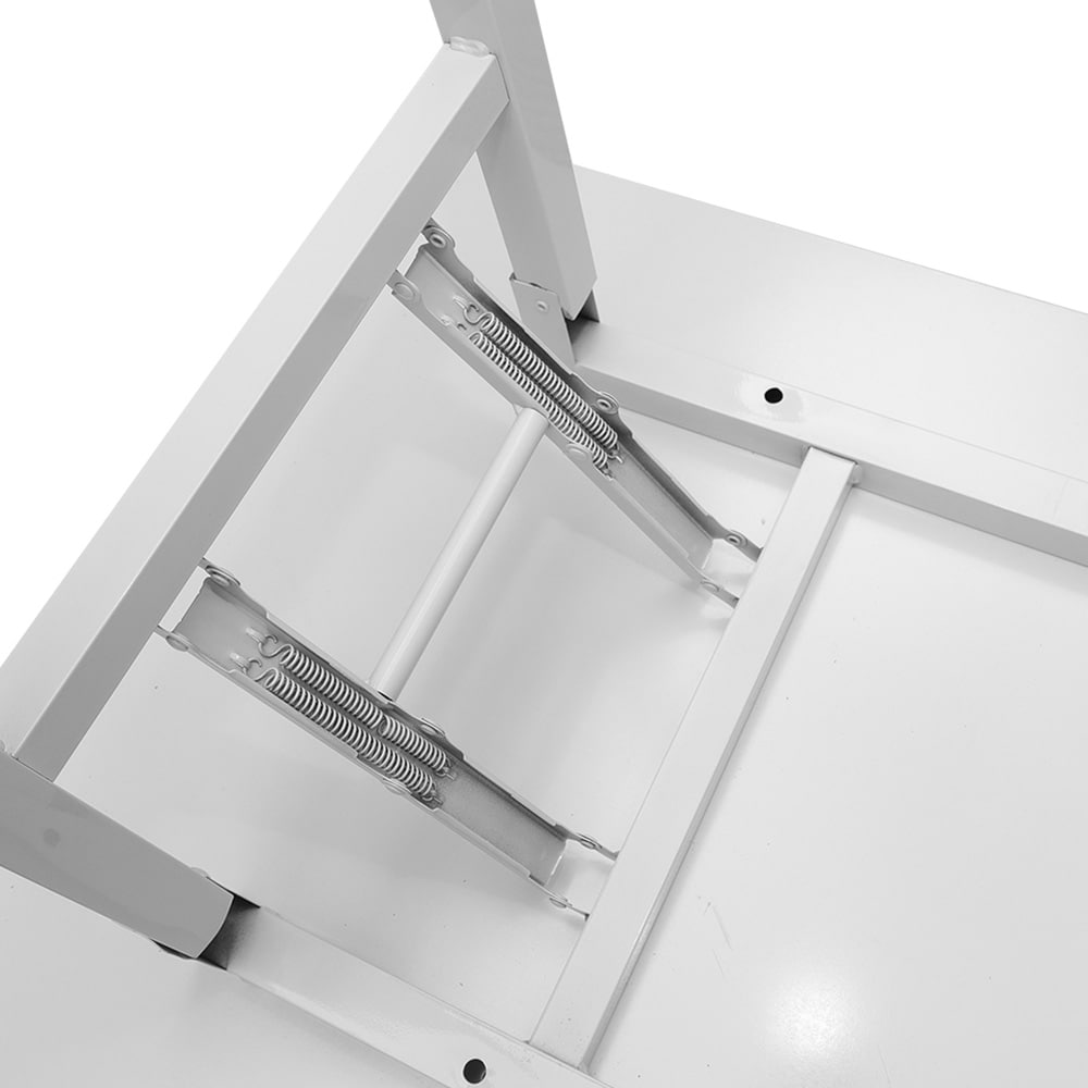 Hopfällbart bord 120×60×75 cm / fällbart skrivbord med stålram / monteringsfritt datorbord – Vit