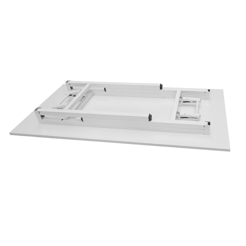 Hopfällbart bord 120×60×75 cm / fällbart skrivbord med stålram / monteringsfritt datorbord – Vit
