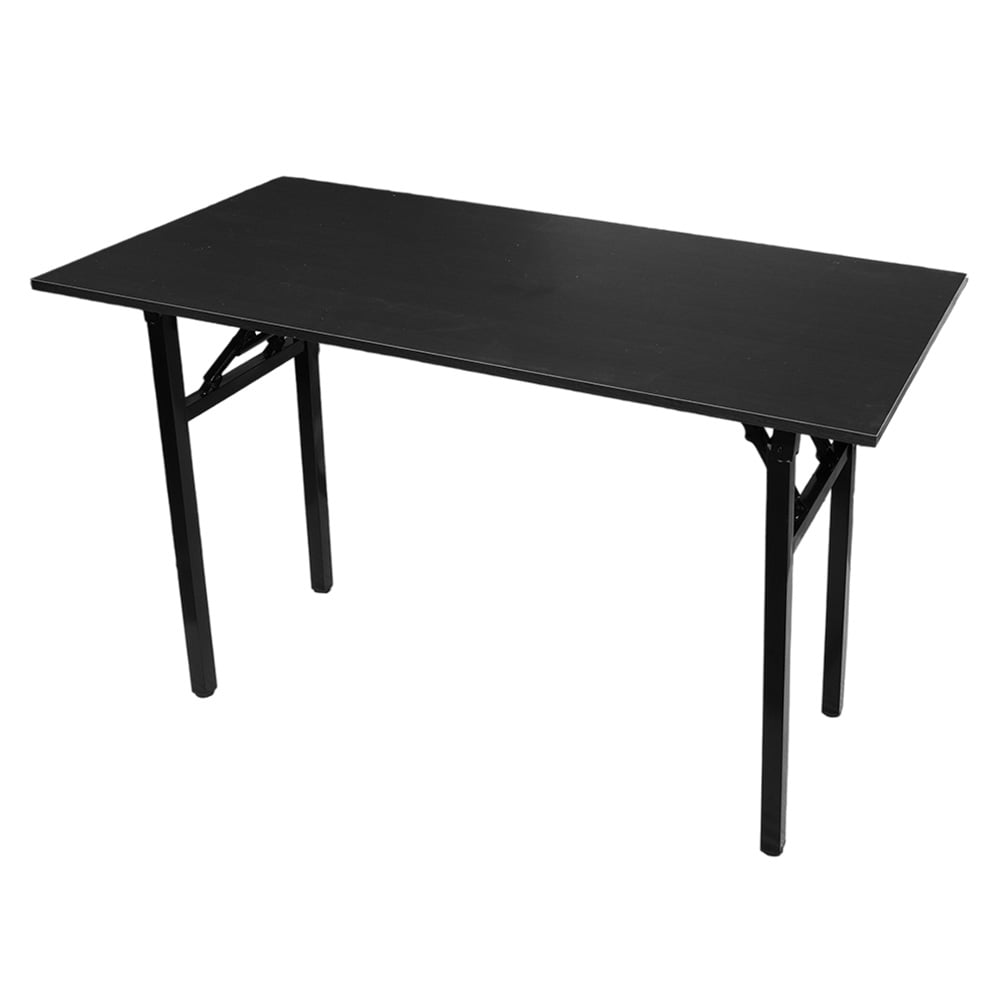 Hopfällbart bord 120×60×75 cm / fällbart skrivbord med stålram / monteringsfritt datorbord – Svart