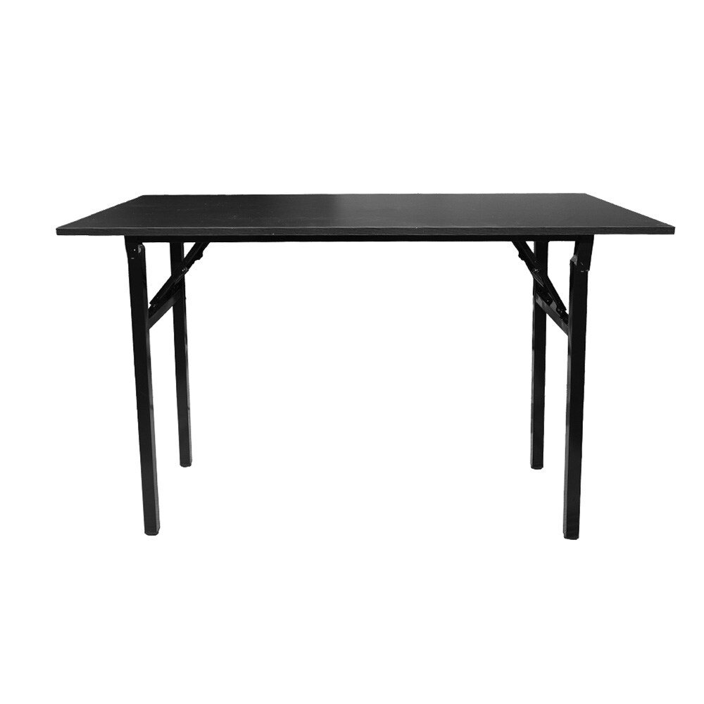 Hopfällbart bord 120×60×75 cm / fällbart skrivbord med stålram / monteringsfritt datorbord – Svart