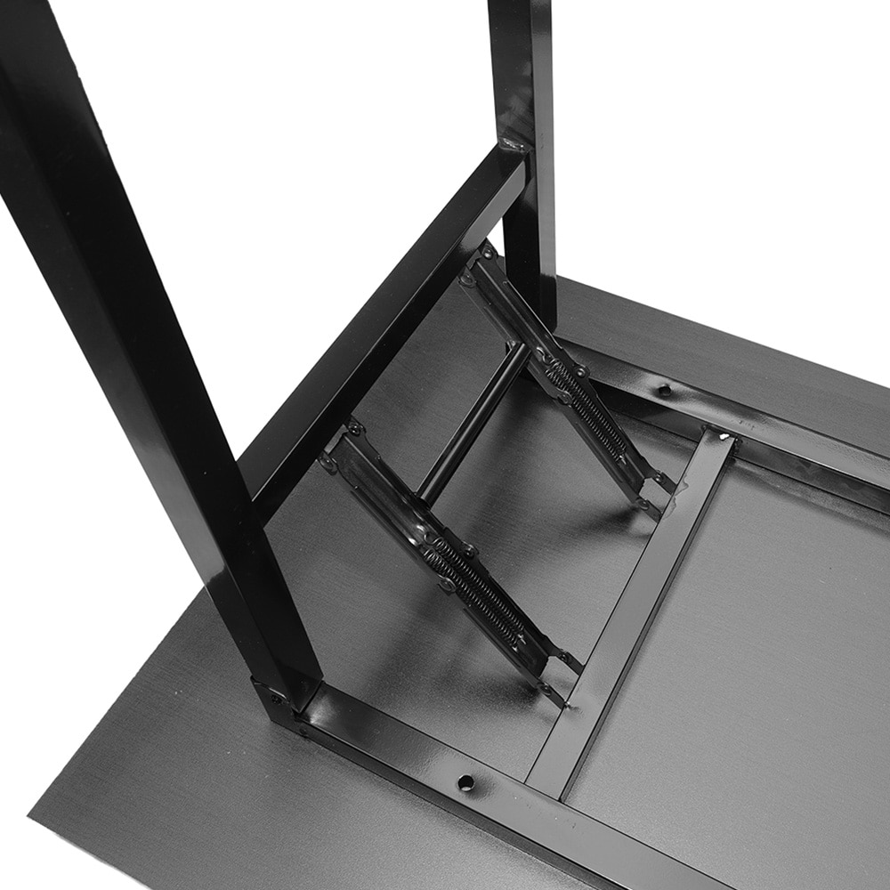Hopfällbart bord 120×60×75 cm / fällbart skrivbord med stålram / monteringsfritt datorbord – Svart