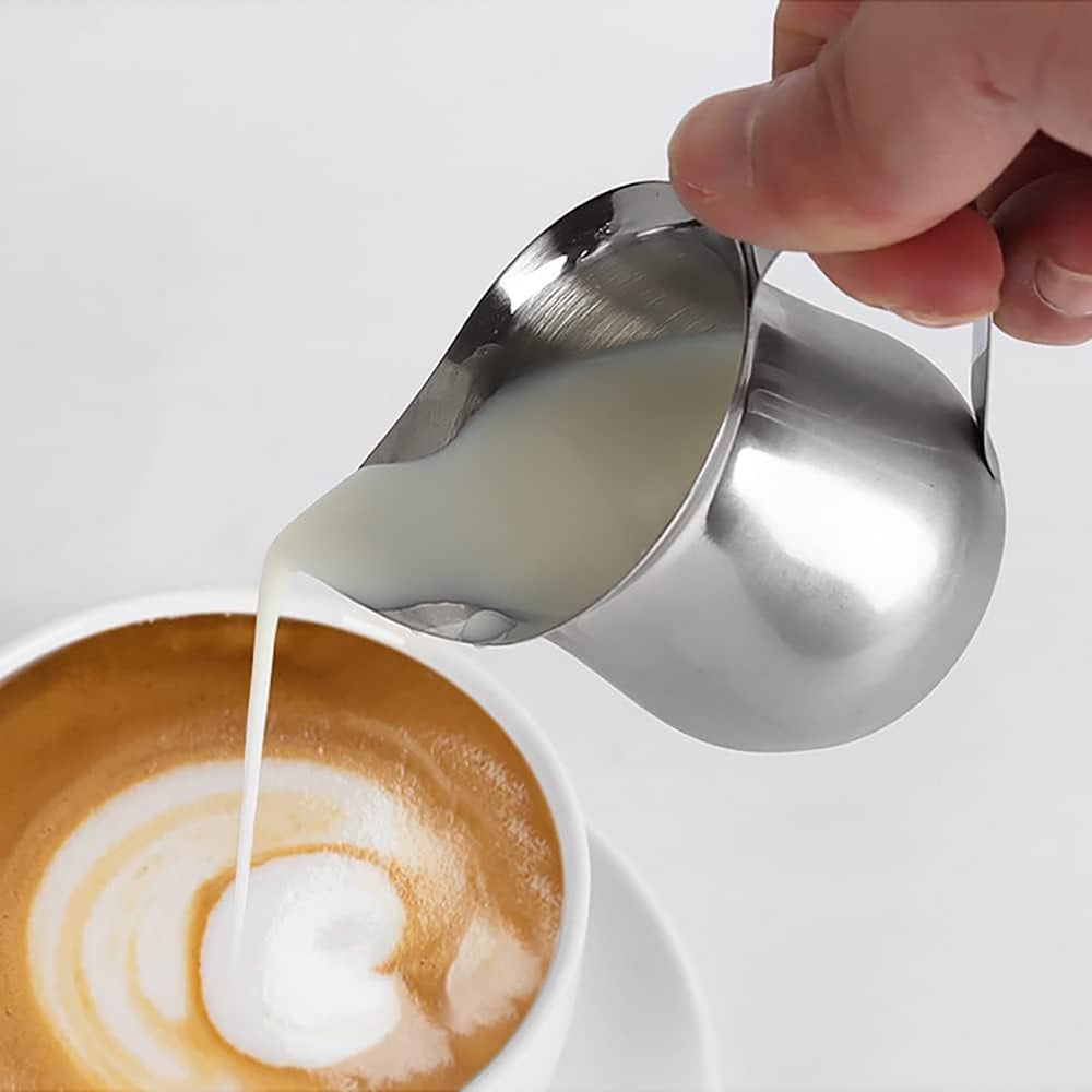 Mjölkkanna / gräddkanna 90 ml 2-pack / liten kanna i rostfritt stål / serveringstillbehör – silver