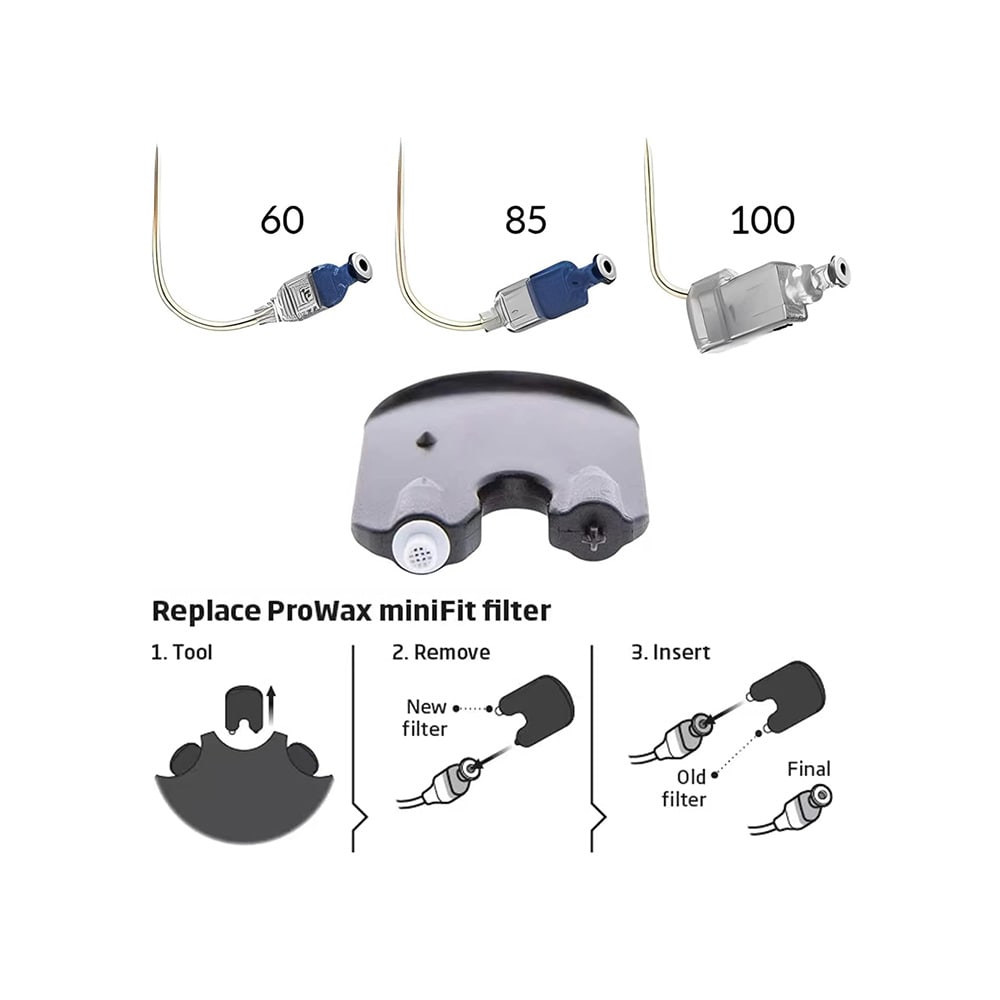 Kompatibla vaxfilter till Oticon ProWax MiniFit / filter för hörapparater / 6-pack