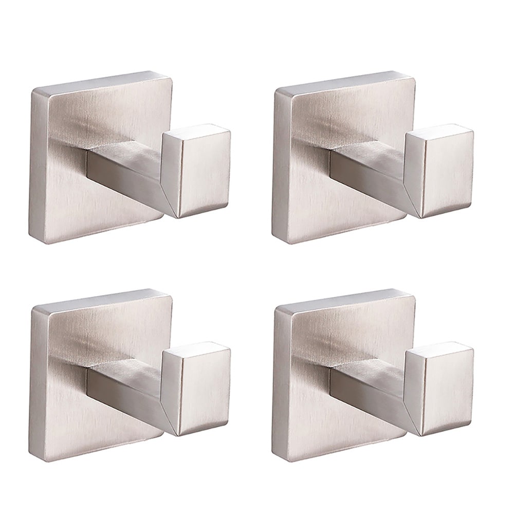 Badrumskrok i rostfritt stål 4-pack - Silver / Väggkrok för badrum