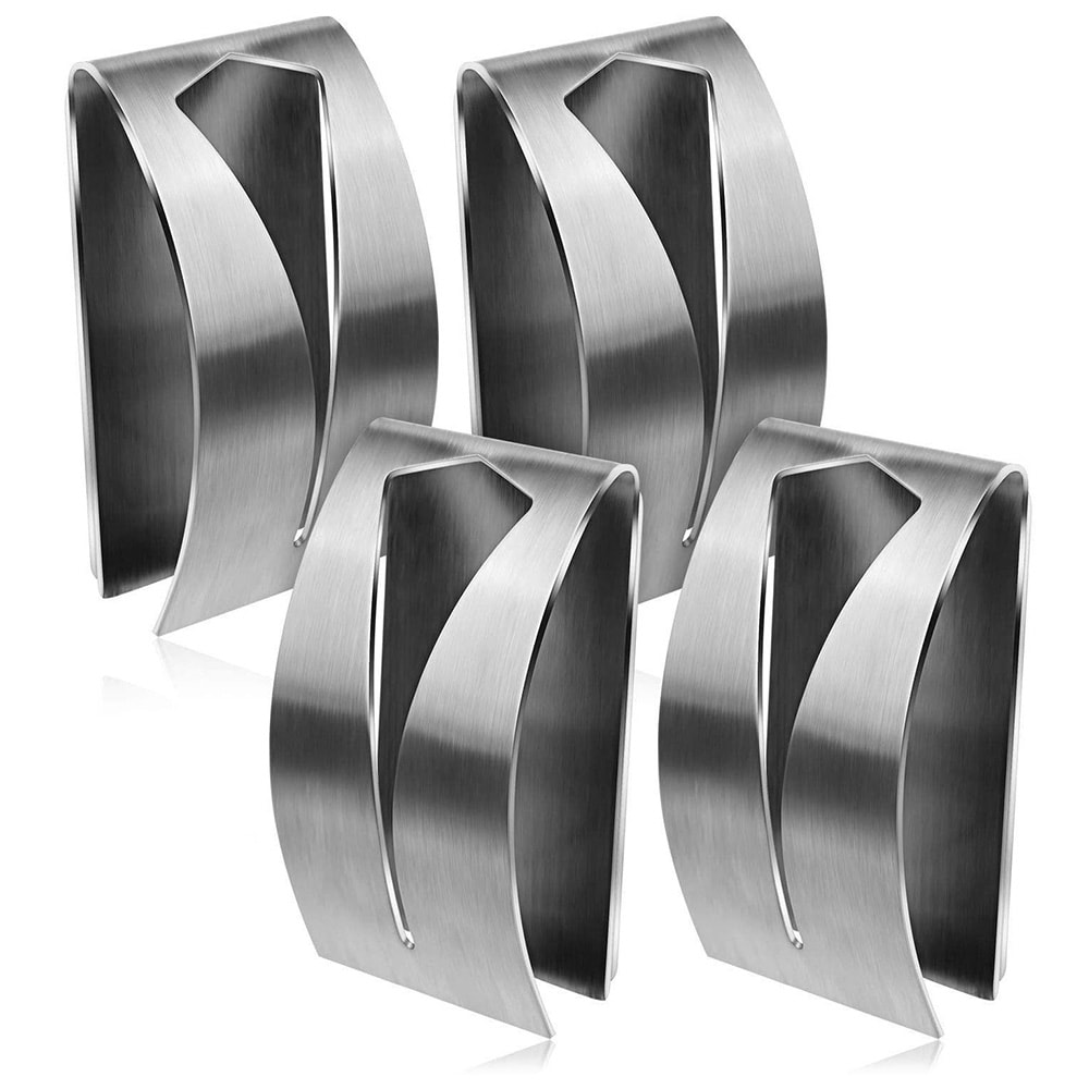 Självhäftande handdukskrok i rostfritt stål 4-pack - Silver / Badrumskrok för handduk