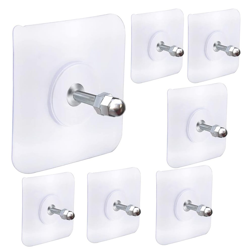 Självhäftande krok 6x6 cm - Transparent 20-pack / Kroksticker för upphängning