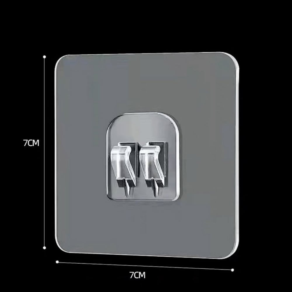 Självhäftande krok 7x7 cm - Transparent 20-pack / Kroksticker för upphängning