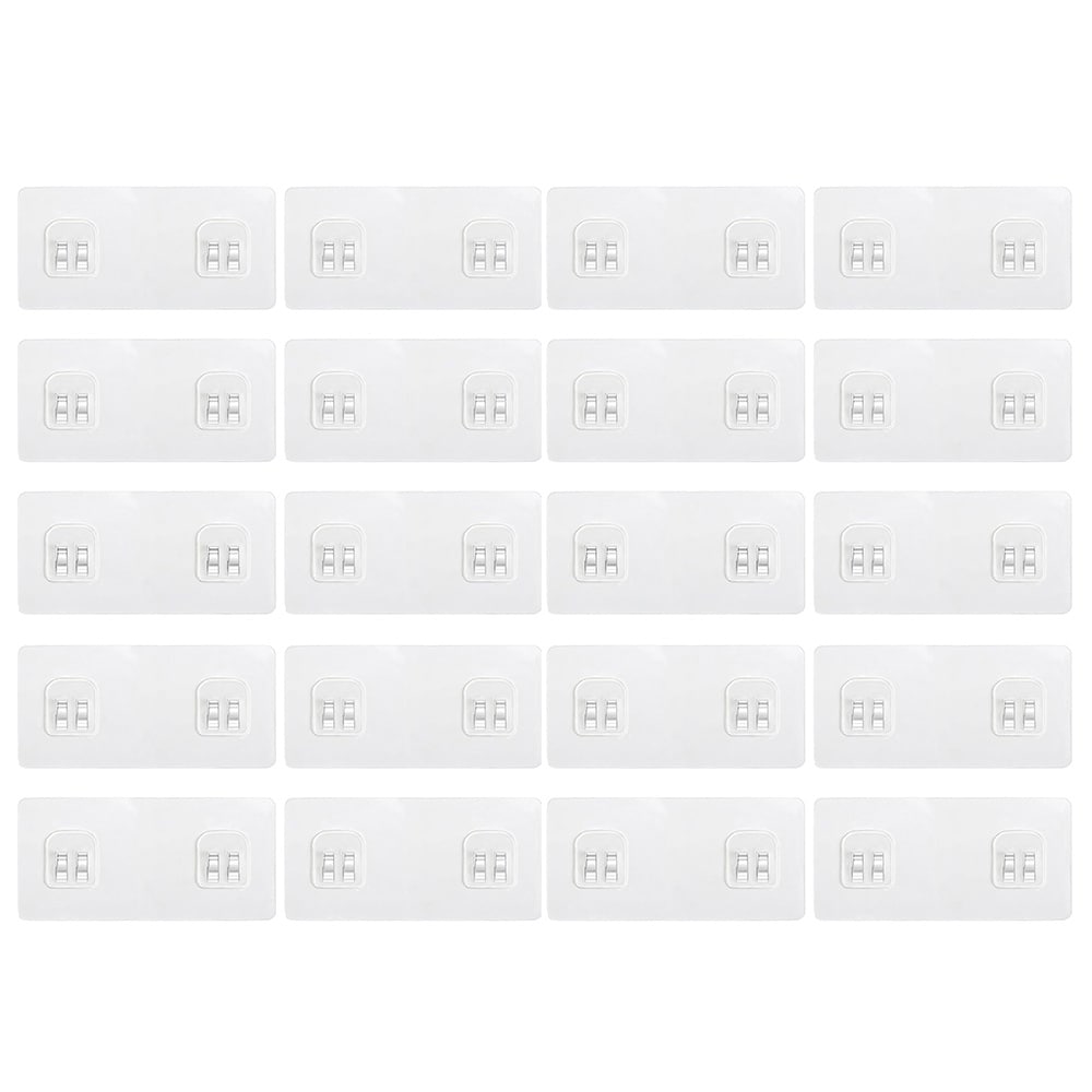 Självhäftande kroklist 6x14 cm - Transparent 20-pack / Transparenta kroklister