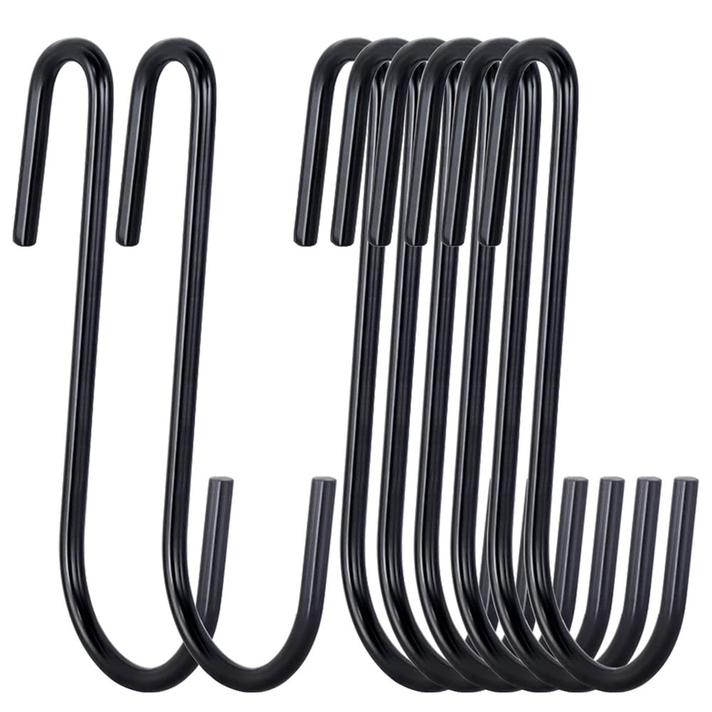 Kraftig S-krok i metall 76 mm 20-pack - Svart / S-formade metallkrokar
