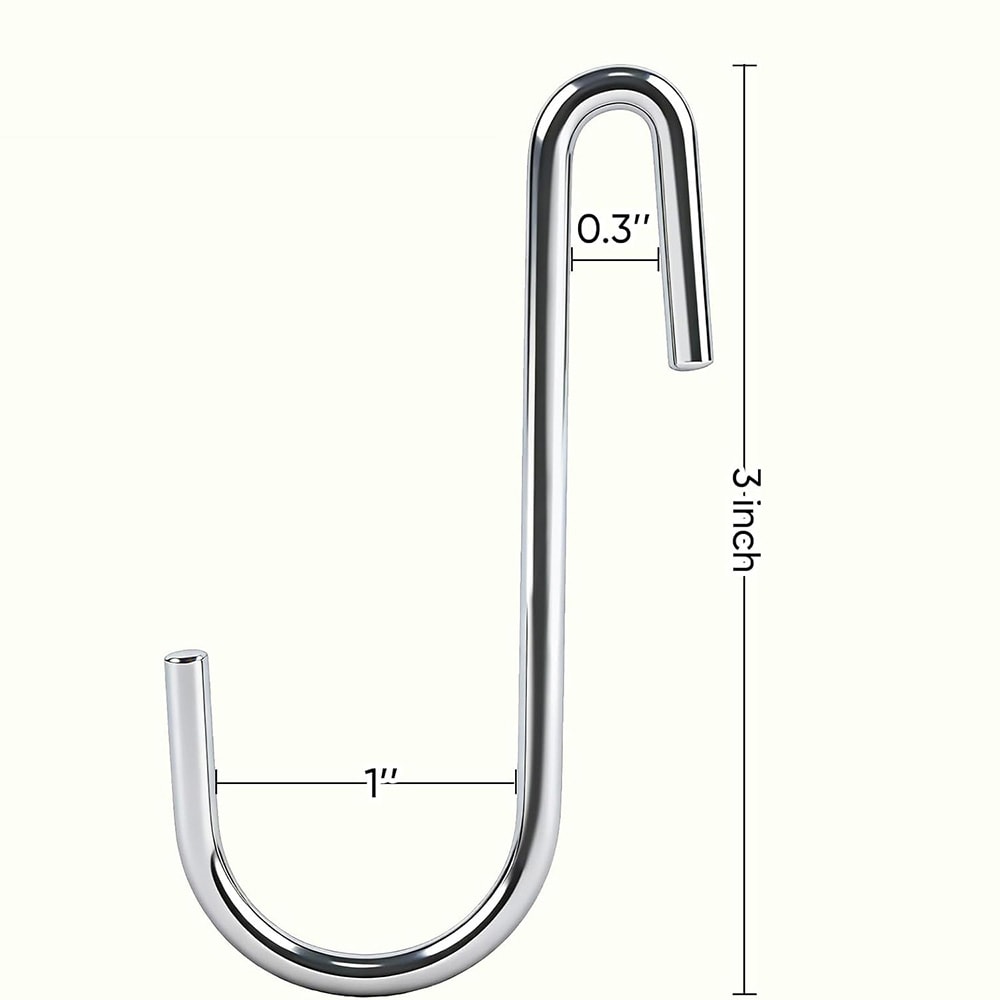 Kraftig S-krok i metall 76 mm 20-pack - Silver / S-formade metallkrokar