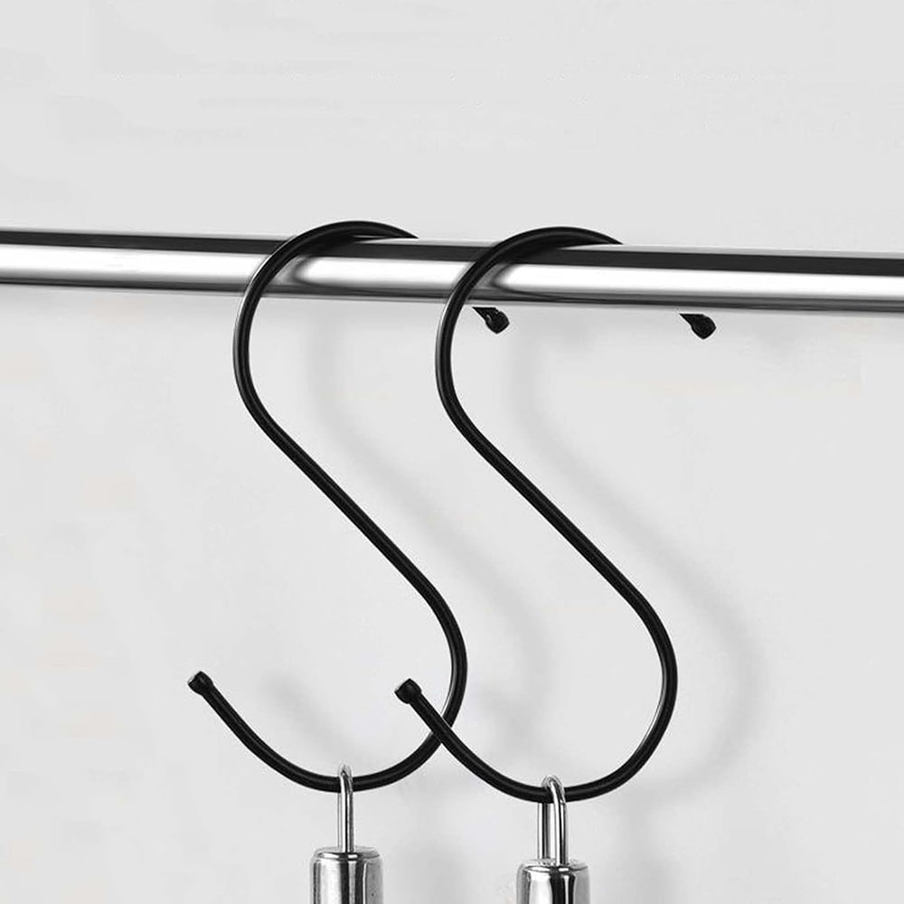 Kraftig S-krok i metall 70 mm 20-pack - Svart / S-formade metallkrokar