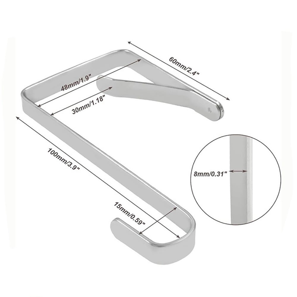 Justerbar dörrkrok i metall 10-pack - Silver / Dörrhängare i metall / Hängkrok för dörr